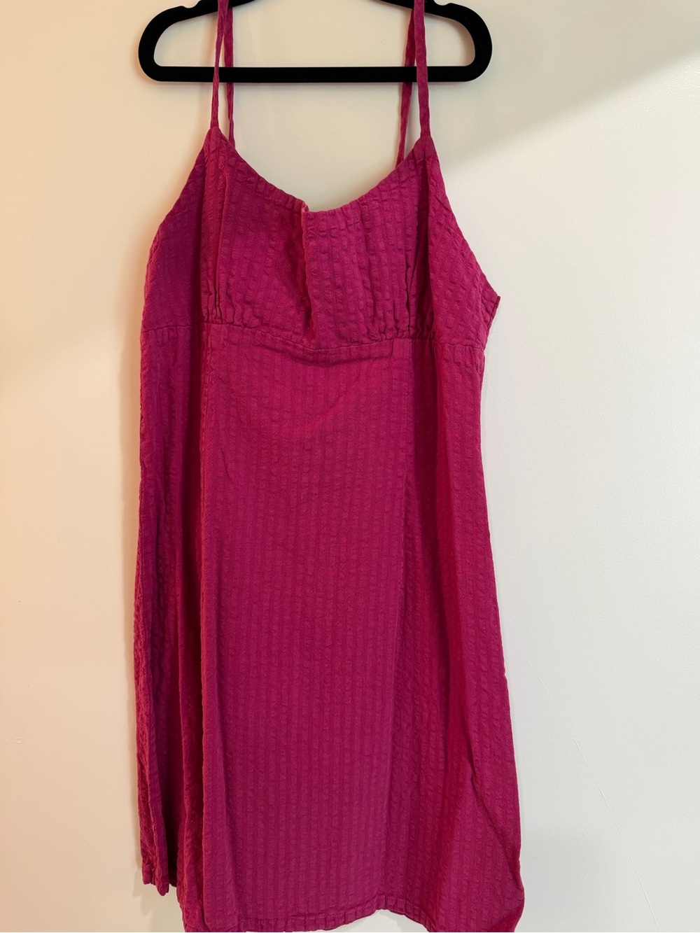 wild fable Magenta Textured Spaghetti Strap Dress